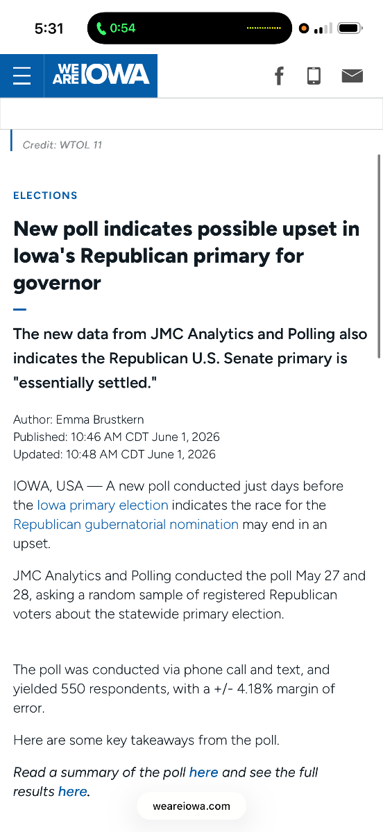 New poll indicates possible upset in Iowa's Republican primary for governor  weareiowa.com.png