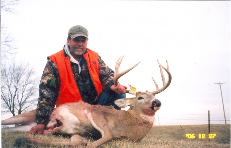 Another of my dad's nice Iowa bucks, 162" ten point shot during the late muzzleloader season