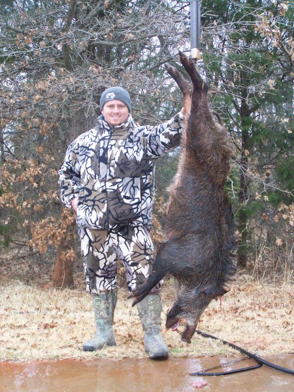 Chad with his hog