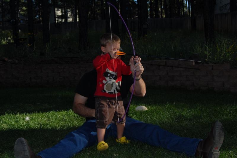 Jacob knocking an arrow on his own.