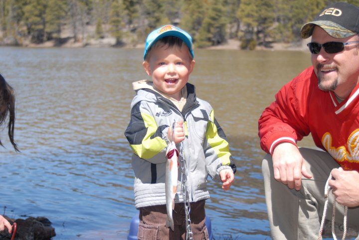 Jacob posing proudly with his 1st Fish.