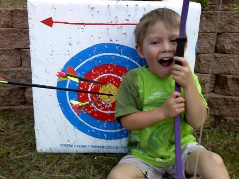 Jacob with his first bullseye group!