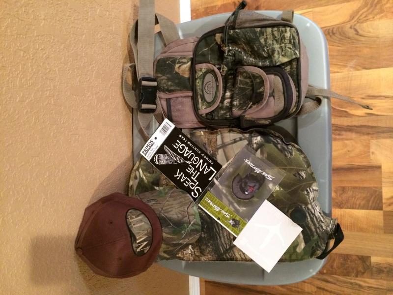 Misc. turkey hunting items. 
 - H.S. Bun Saver- Beard Buster leg mounted call holster
 - NWTF Hat
 - H.S. Strut decal, Primos Decal, and Size Matte