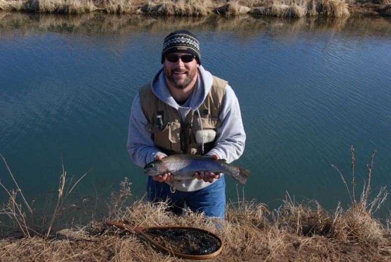 My biggest trout yet: 21.5" fat bow from Silver Creek.