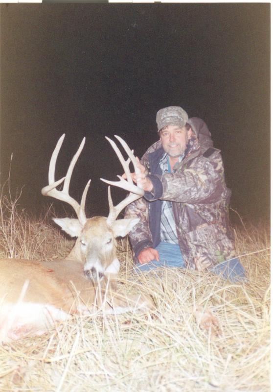 My dad's biggest Iowa buck, 163 6/8" ten point. all four of the tall tines measured over 12 inches shot during the late muzzleloader season