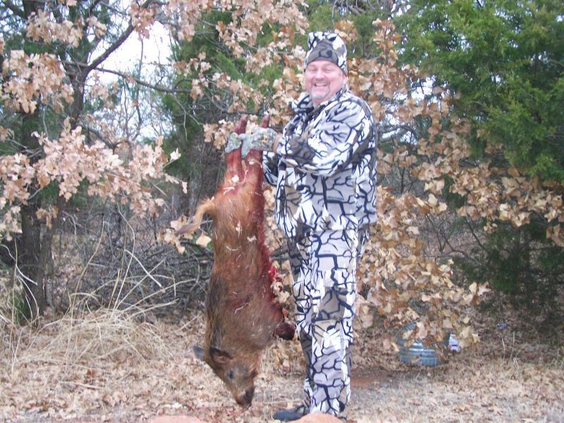 Scott holding his hog