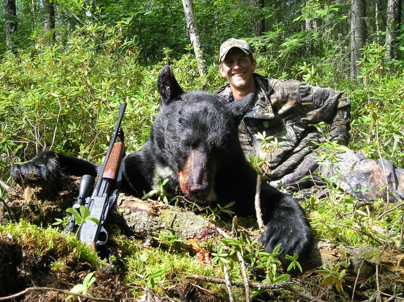 Seth's massive Ontario Black Bear, Shot on the Charge!!!